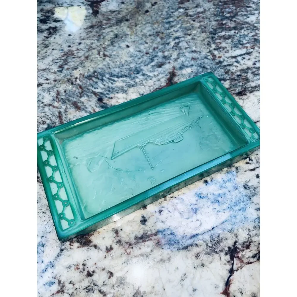 Ship Brasil Maru O.S.K Line Malachite Glass Made In Japan Ashtray Shipping Cargo